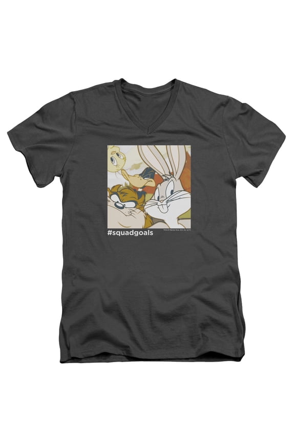 Looney Tunes - Squad Goals - Slim Fit V Neck Shirt - X-Large