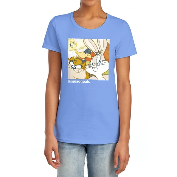 Looney Tunes Squad Goals Women's T Shirt, Carolina Blue, Large