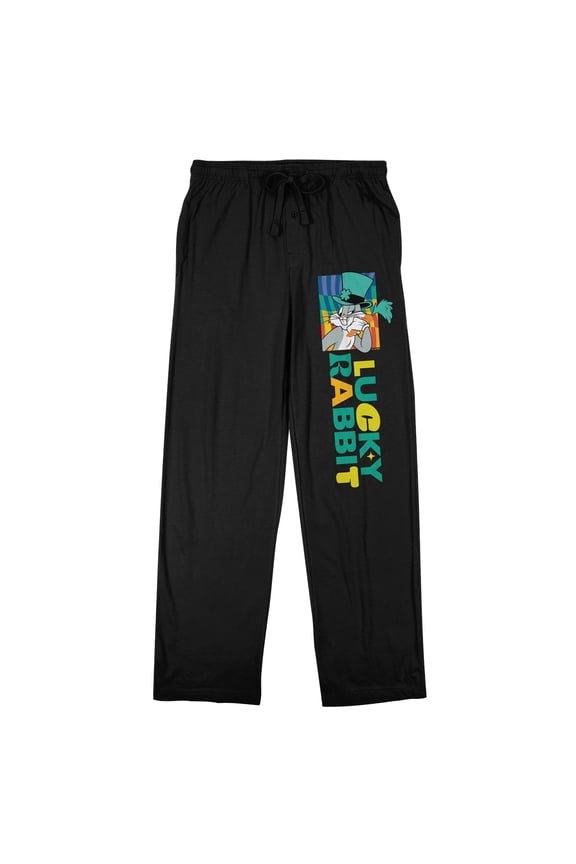 Looney Tunes St. Patrick's Day Lucky Rabbit Men's Black Sleep Pants-XXL