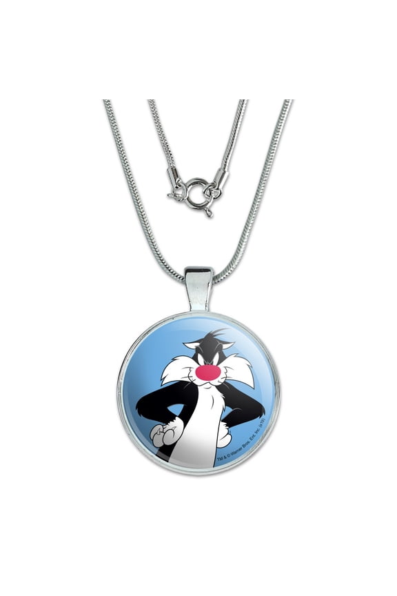 Looney Tunes Sylvester 1" Pendant with Sterling Silver Plated Chain