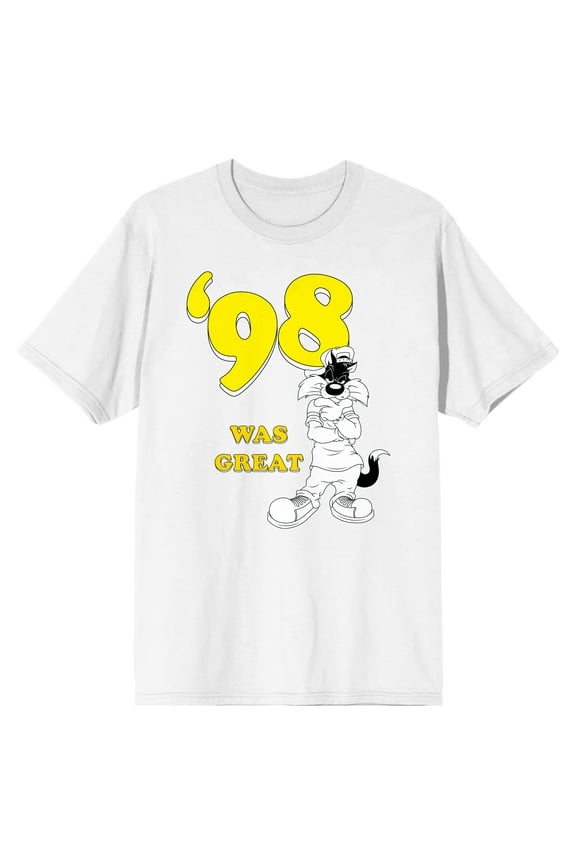 Looney Tunes Sylvester '98 Was Great Men's White T-shirt-3XL