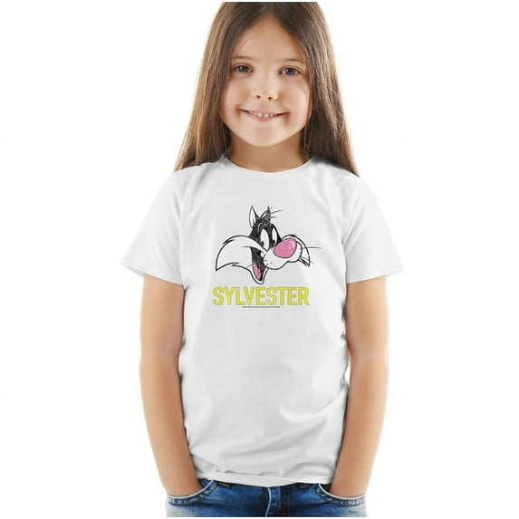 Looney Tunes Sylvester Kids T Shirt (3) for Youth Toddler Boys and Girls, White