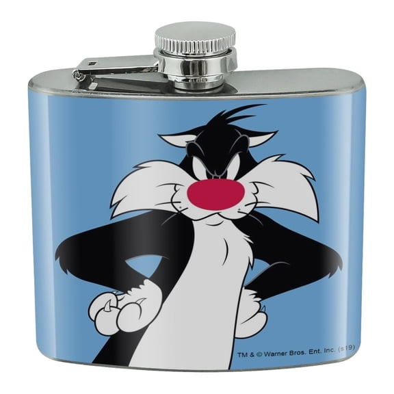 Looney Tunes Sylvester Stainless Steel 5oz Hip Drink Kidney Flask