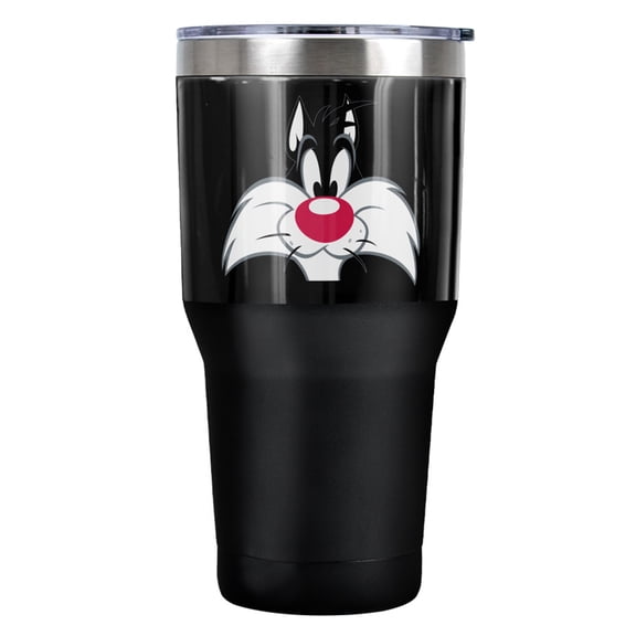 Looney Tunes Sylvester Stainless Steel Tumbler 30 oz Coffee Travel Cup, Vacuum Insulated & Double Wall with Leakproof Sliding Lid