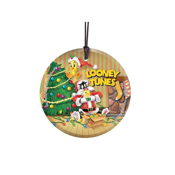 Looney Tunes (Sylvester and Tweetys Christmas) StarFire Prints™ Glass Art SPCIR145