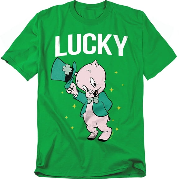 Looney Tunes T-Shirt Porky Pig St. Patrick'S Lucky Unisex Graphic Tee for Men & Women