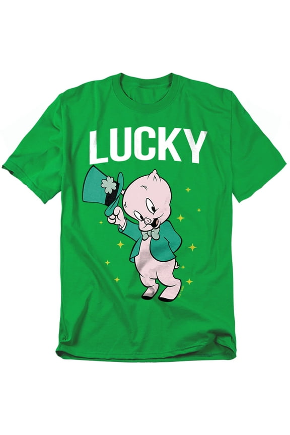 T-Shirt Porky Pig St. Patrick'S Lucky Unisex Graphic Tee for Men & Women