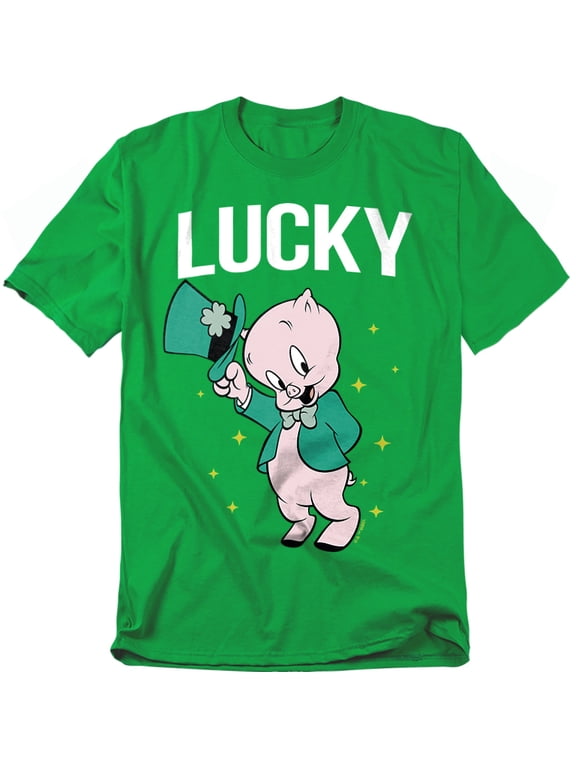 T-Shirt Porky Pig St. Patrick'S Lucky Unisex Graphic Tee for Men & Women