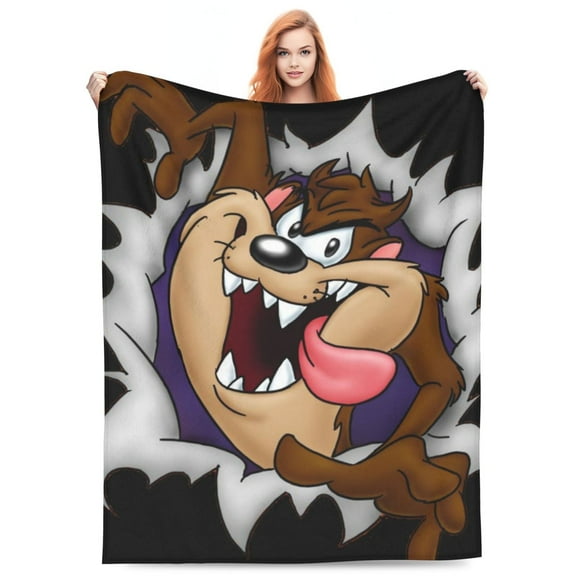 Looney Tunes Tasmanian Devil Taz Flannel Blanket Funny Ultra-Soft Micro Warm Throw Blanket Fleece Blanket Interesting Gift 50"X40"