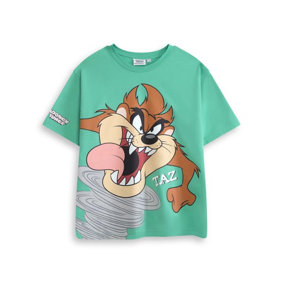 Looney Tunes Taz Boys Green Short Sleeved T-Shirt | 2-3 Years | Made by Vanilla Underground