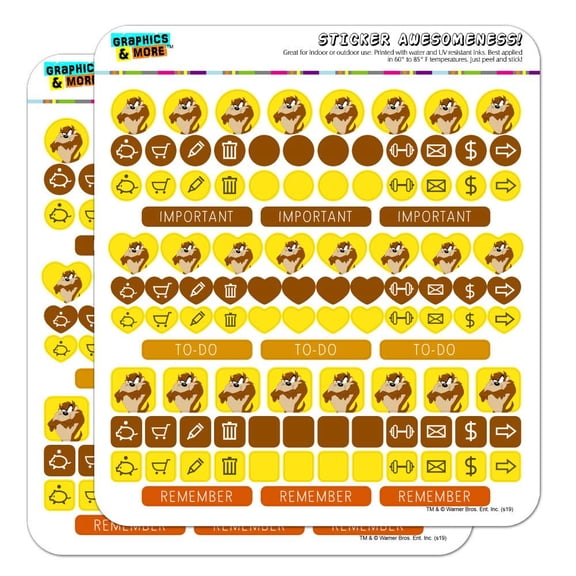 Looney Tunes Taz Planner Calendar Scrapbooking Crafting Sticker Set