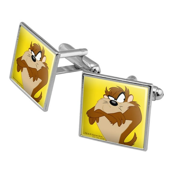 Looney Tunes Taz Square Cufflink Set - Silver or Gold