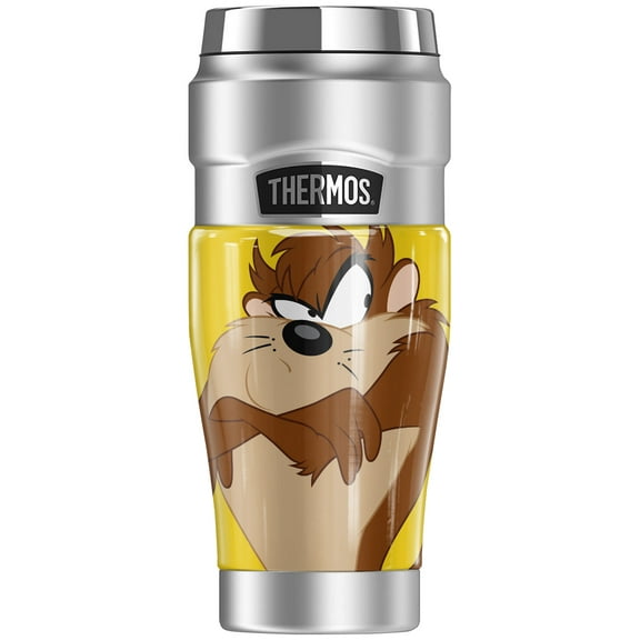 Looney Tunes Taz, THERMOS STAINLESS KING Stainless Steel Travel Tumbler, Vacuum insulated & Double Wall, 16oz
