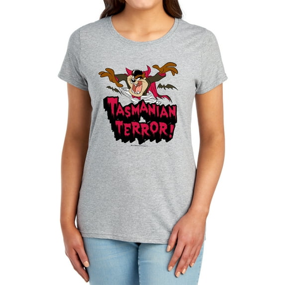 Looney Tunes Taz Terror Women's T Shirt, Athletic Heather, 2X-Large