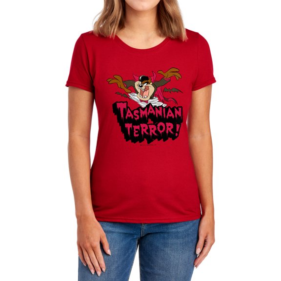 Looney Tunes Taz Terror Women's T Shirt, Red, Large
