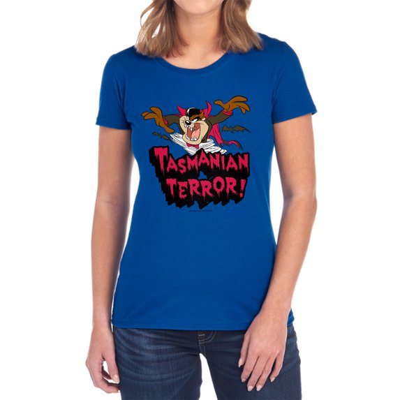 Looney Tunes Taz Terror Women's T Shirt, Royal, Small