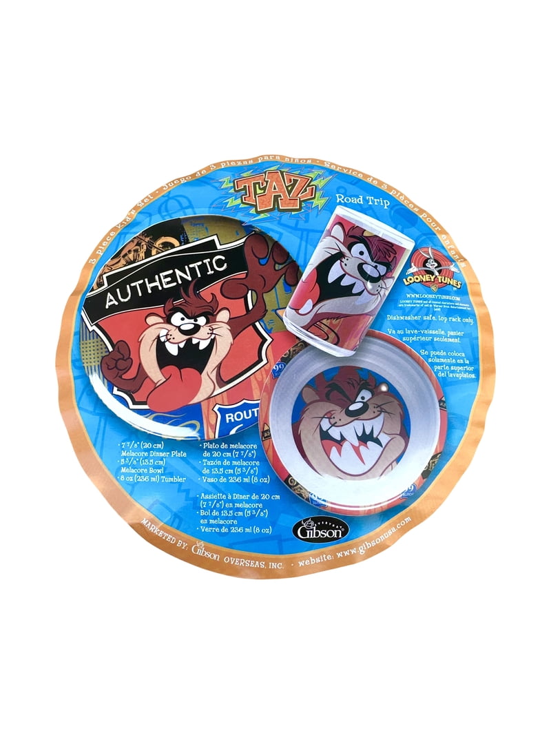 3pk Looney Tunes Taz The Tasmanian Devil Melamine Children's Bowl