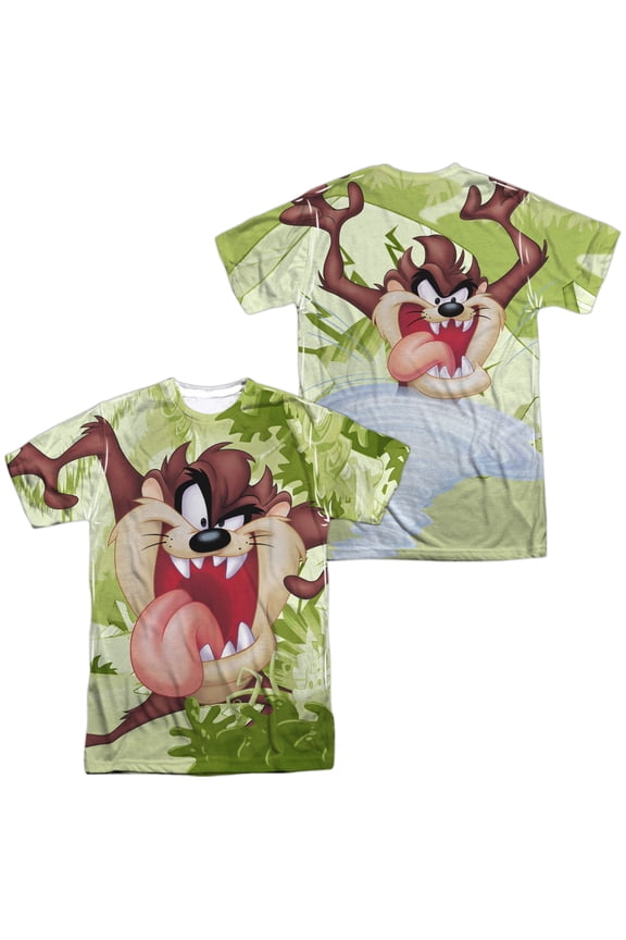Looney Tunes Taz Unisex Adult Sublimated Costume T Shirt (Front/Back), Small Multicolor