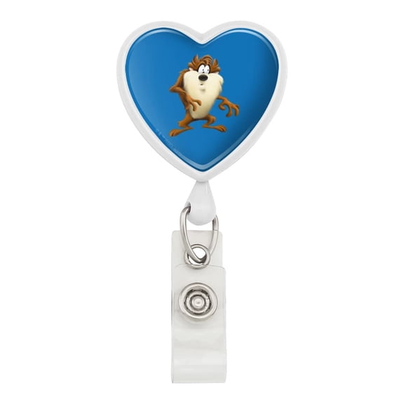 Looney Tunes Taz Wild Man Heart Lanyard Retractable Reel Badge ID Card Holder