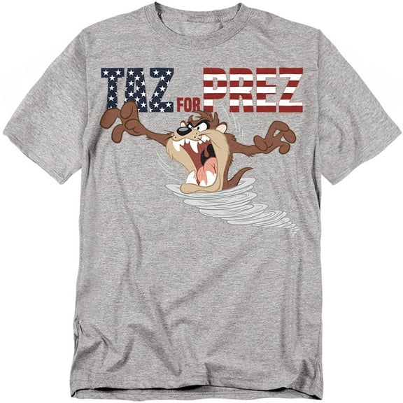 Looney Tunes Taz for Prez 3 Unisex Adult T Shirt (X-Large) Athletic Heather
