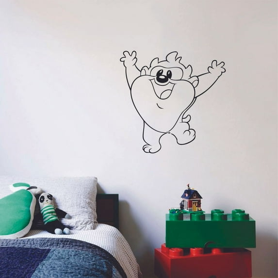 Looney Tunes Tazmanian Devil Happy Children Cartoon Wall Sticker Art Decal for Girls Boys Room Bedroom Nursery Kindergarten House Fun Home Decor Stickers Wall Art Vinyl Decoration Size (30x30 inch)