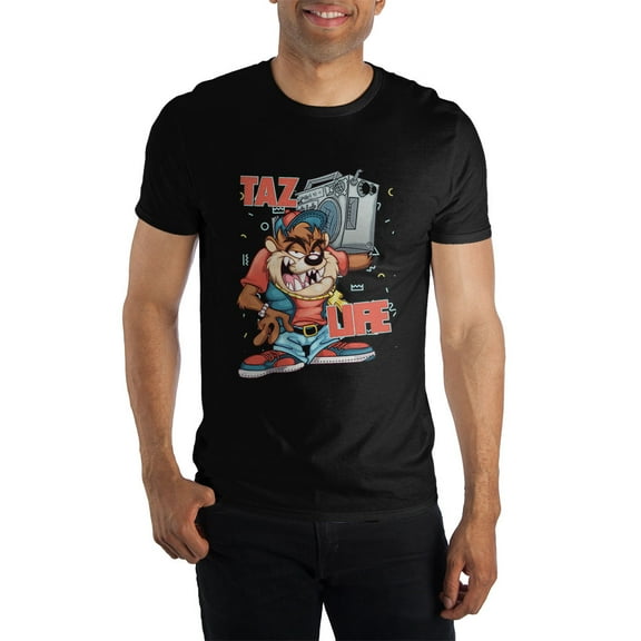 Looney Tunes Tazmanian Devil Taz Life Men's Black T-Shirt Tee Shirt-XX-Large