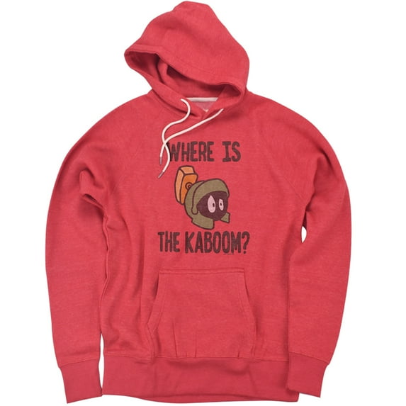 Looney Tunes The Martian Official Premium Ultrasoft Tri-Blend Hoodie (Medium) Red