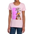 thumbnail image 1 of Looney Tunes Tiles Women's T Shirt, Pink, Small, 1 of 6