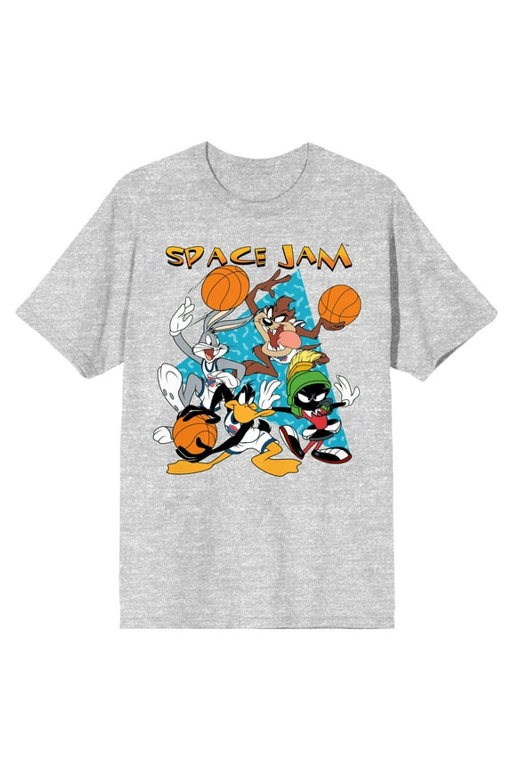 Looney Tunes Tune Squad Characters Group Men's Heather Grey Graphic Tee- M