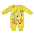 thumbnail image 1 of Looney Tunes Tweety Baby Long Sleeve Footless, Infant Playsuit Romper Jumpsuits for Boys Girls, 1 of 8