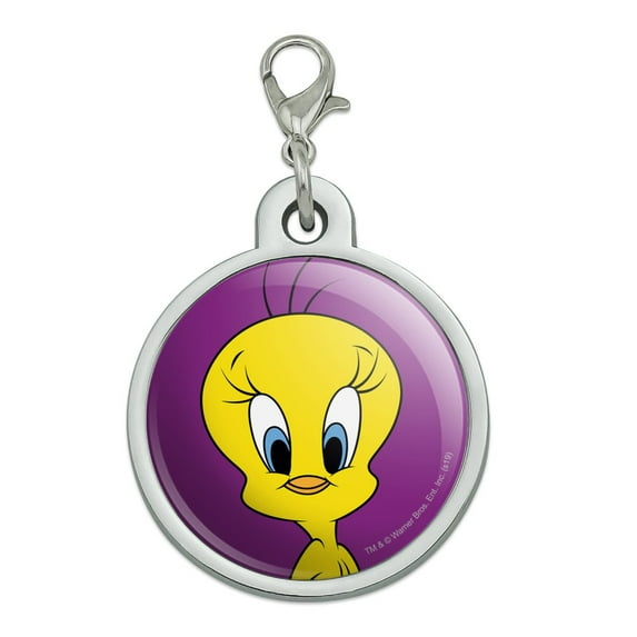 Looney Tunes Tweety Bird Chrome Plated Metal Pet Dog Cat ID Tag