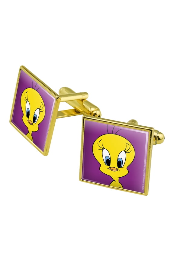 Looney Tunes Tweety Bird Square Cufflink Set - Silver or Gold
