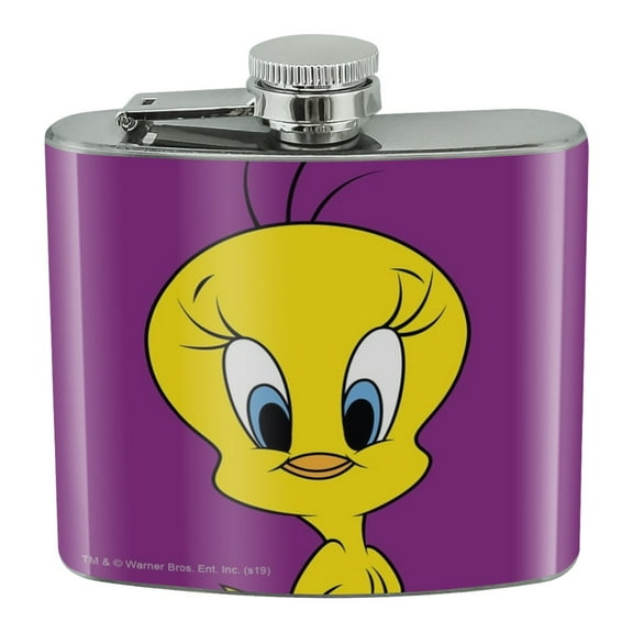 Looney Tunes Tweety Bird Stainless Steel 5oz Hip Drink Kidney Flask