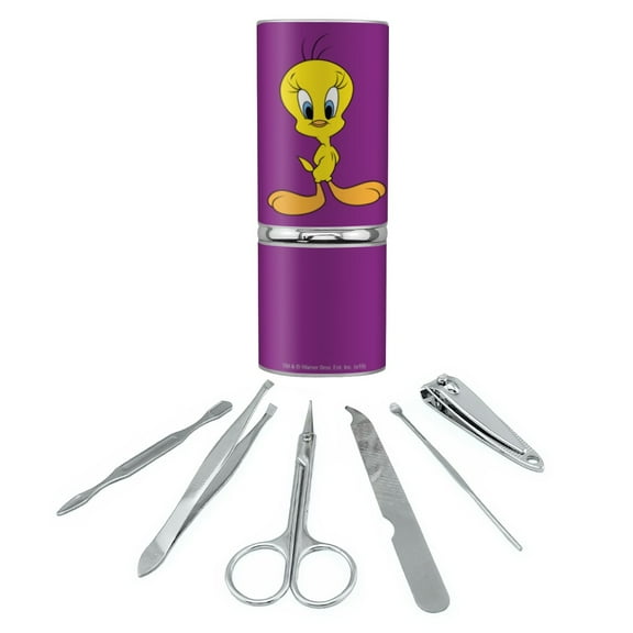 Looney Tunes Tweety Bird Stainless Steel Manicure Pedicure Grooming Beauty Care Travel Kit