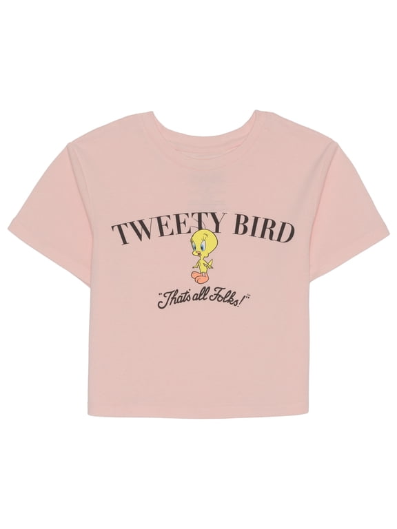 - Tweety Bird That's All Folks Women's Short Sleeve Graphic T-Shirt