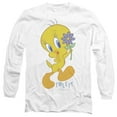 thumbnail image 1 of Looney Tunes Tweety Flower Unisex Adult Long-Sleeve T Shirt,White, Small, 1 of 2