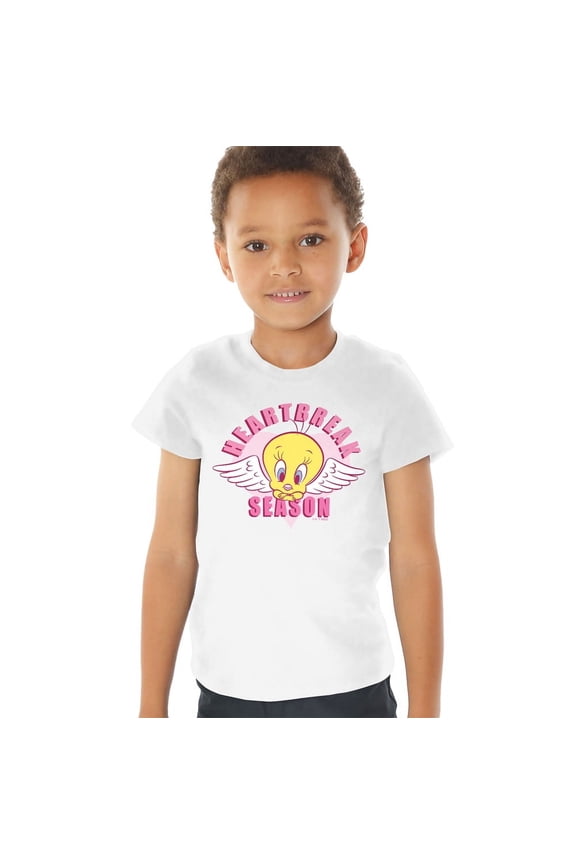 Tweety Heartbreak Valentine Kids T Shirt (4) for Toddler Boys and Girls, White