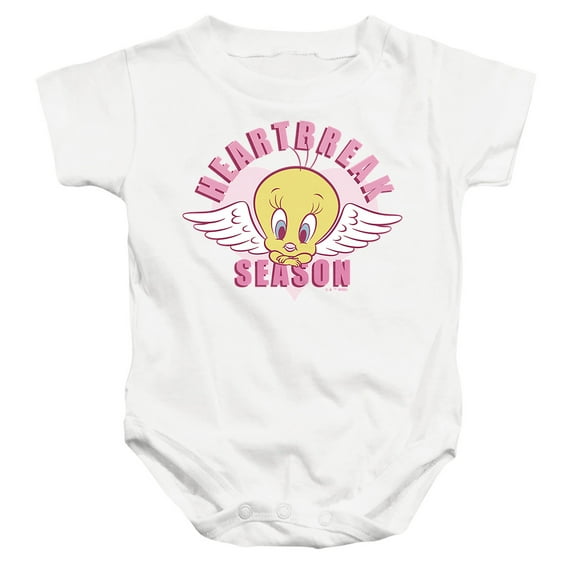 Looney Tunes Tweety Heartbreak Valentine Unisex Infant Snap Suit for Baby, White, Medium