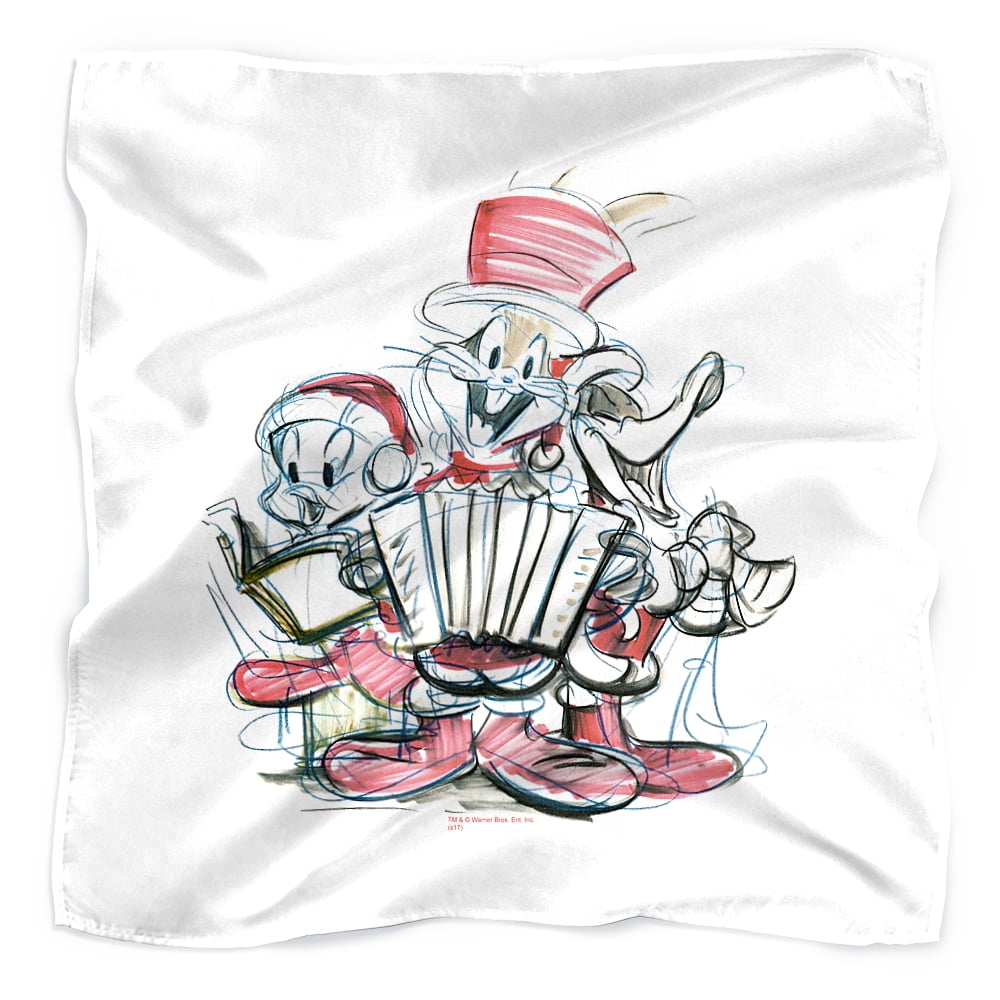 LOONEY TUNES ツイーティー バンダナ Looney Tunes Tweety Holiday Sketch Bandana (21 in x 21 in