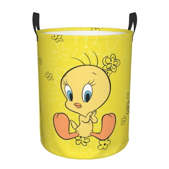 Looney Tunes Tweety Large Laundry Basket With Handle, Collapsible Laundry Hamper, Dirty Clothes Storage Basket For Living Room, Bathroom, Bedroom, College Dorm