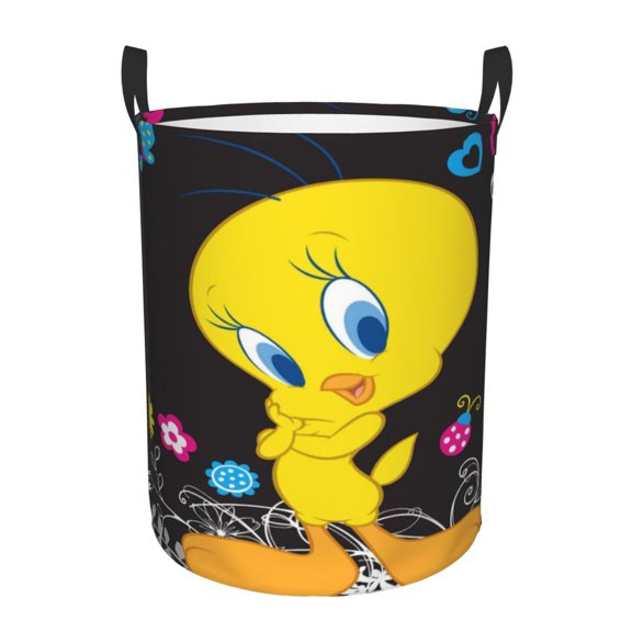 Looney Tunes Tweety Large Laundry Basket With Handle, Collapsible Laundry Hamper, Dirty Clothes Storage Basket For Living Room, Bathroom, Bedroom, College Dorm