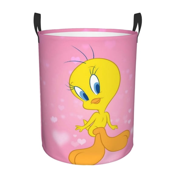 Looney Tunes Tweety Large Laundry Basket With Handle, Collapsible Laundry Hamper, Dirty Clothes Storage Basket For Living Room, Bathroom, Bedroom, College Dorm