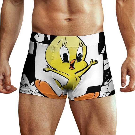 Looney Tunes Tweety Mens Boxer Briefs Active Stretch Breathable Underwear, Comfortable Gym Boxer Briefs
