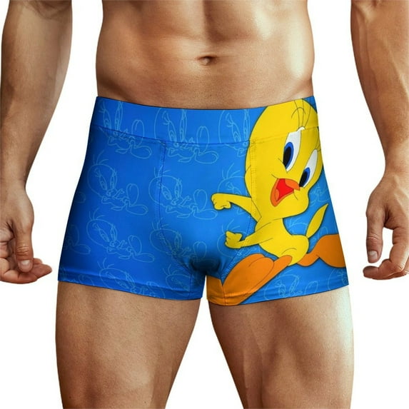 Looney Tunes Tweety Mens Boxer Briefs Active Stretch Breathable Underwear, Comfortable Gym Boxer Briefs