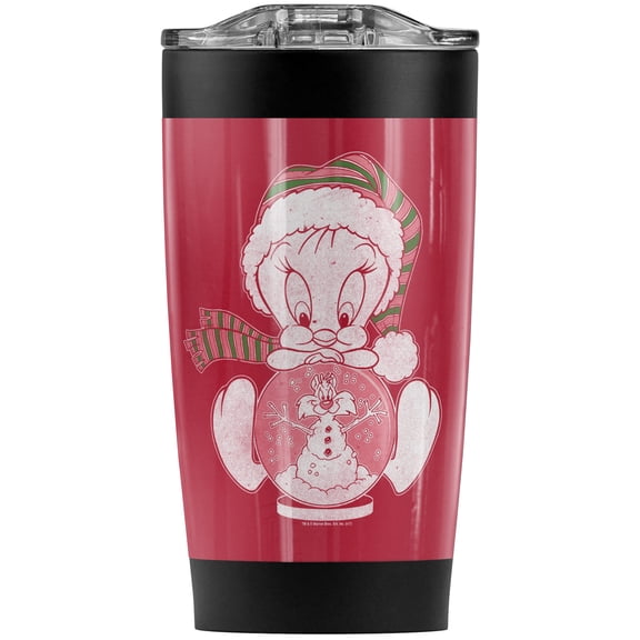 Looney Tunes Tweey Globe Stainless Steel Tumbler 20 oz Coffee Travel Mug/Cup, Vacuum Insulated & Double Wall with Leakproof Sliding Lid | Great for Hot Drinks and Cold Beverages