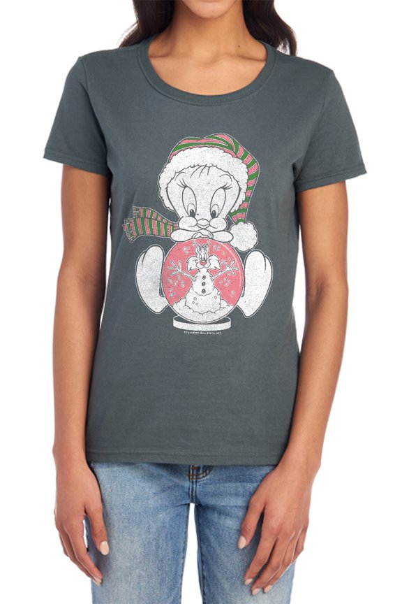 Tweey Globe Women's T Shirt, Charcoal, 2X-Large