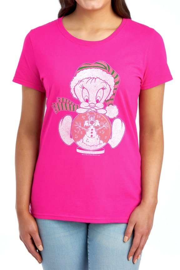 Tweey Globe Women's T Shirt, Hot Pink, Small