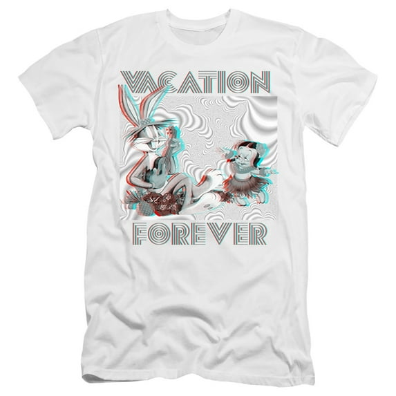 Looney Tunes Vacation Forever HBO S/S Adult 30/1 T-Shirt White
