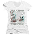 thumbnail image 1 of Looney Tunes Vacation Forever Junior Women's T-Shirt V-Neck White, 1 of 1