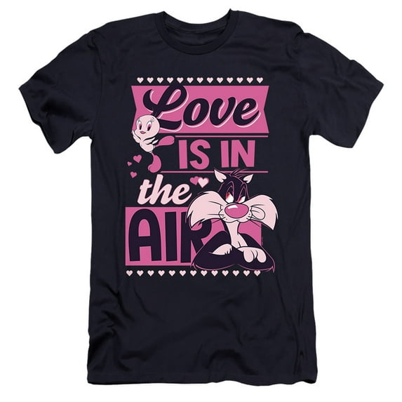 Looney Tunes Valentine's Day Tweety Sylvester Love in the Air Unisex Adult Canvas Brand T Shirt